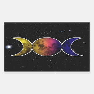 Sticker Rectangulaire Symbole Triple Goddess Moon