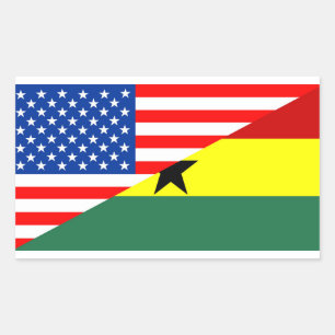 Sticker Rectangulaire symbole usa ghana country demi-drapeau américain