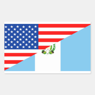 Sticker Rectangulaire symbole usa guatemala country half flag america