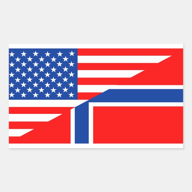 Sticker Rectangulaire symbole usa norway country half flag america (Devant)