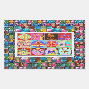 Sticker Rectangulaire Symboles de NOVINO ReikiHealing n KARUNA Reiki