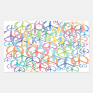 Sticker Rectangulaire Symboles de paix