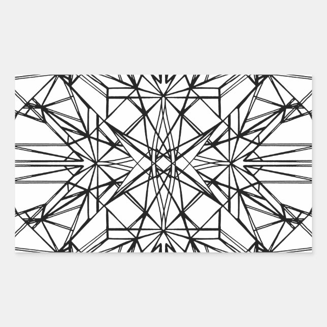 Sticker Rectangulaire symétrie géométrique (Devant)