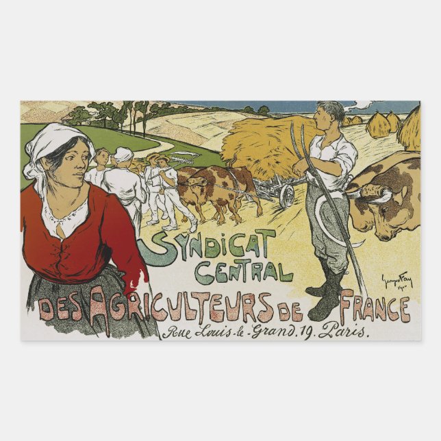 Sticker Rectangulaire Syndicat Central Des Agriculture De France (Devant)