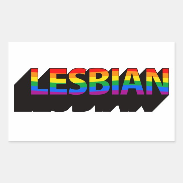Sticker Rectangulaire T-shirt LESBIAN (Devant)