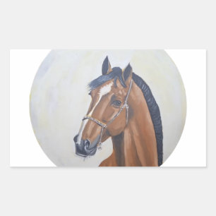 Sticker Rectangulaire T-Shirt Portrait de Cheval Majestueux