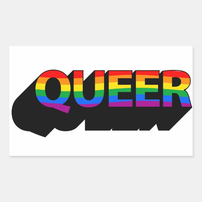 Sticker Rectangulaire T-shirt QUEER (Devant)