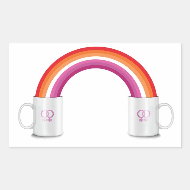 Sticker Rectangulaire T-Shirt Rendez-vous Café Lesbienne (Devant)