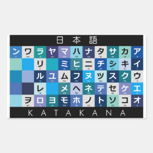 Sticker Rectangulaire Table japonaise de katakanas