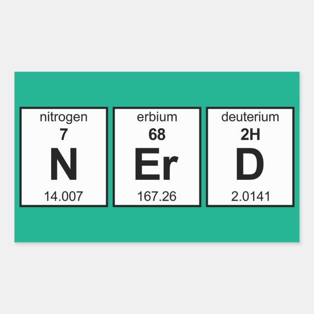 Sticker Rectangulaire Tableau périodique nerd (Devant)