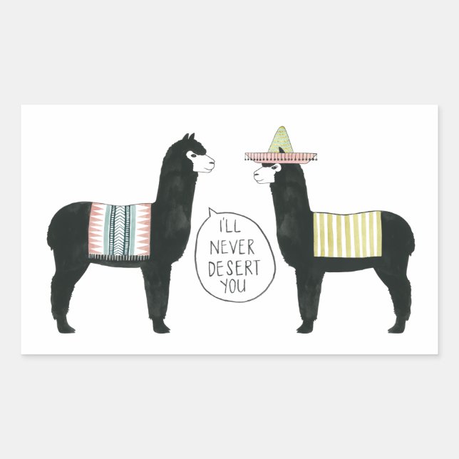 Sticker Rectangulaire Taco à propos de ça | Je ne vous déserterai jamais (Devant)