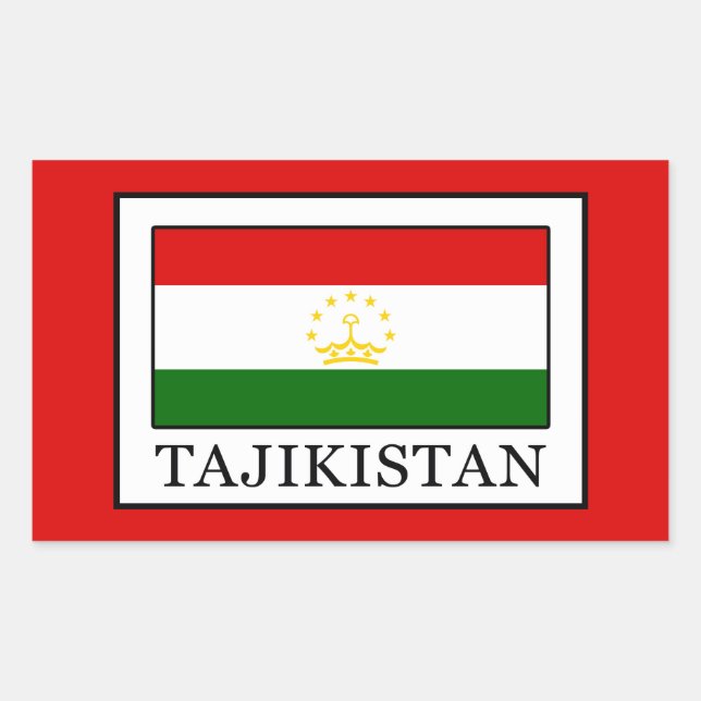Sticker Rectangulaire Tadjikistan (Devant)
