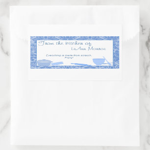 Sticker Rectangulaire Tag de la cuisine du cadeau en blues