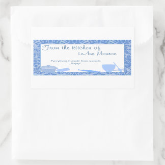 Sticker Rectangulaire Tag de la cuisine du cadeau en blues