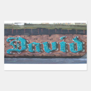 Sticker Rectangulaire Tag Graffiti : David