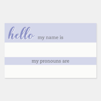 Sticker Rectangulaire Tag Nom et Pronoun - Lilac