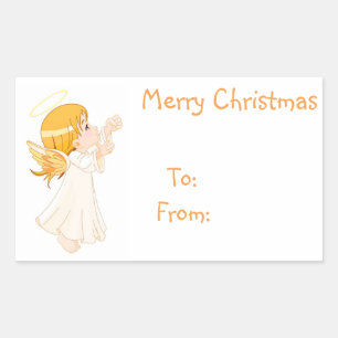 Sticker Rectangulaire Tags cadeaux de Noël/Stickers Rectangle/Angel