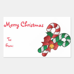 Sticker Rectangulaire Tags cadeaux de Noël/Stickers Rectangle/Sucres de