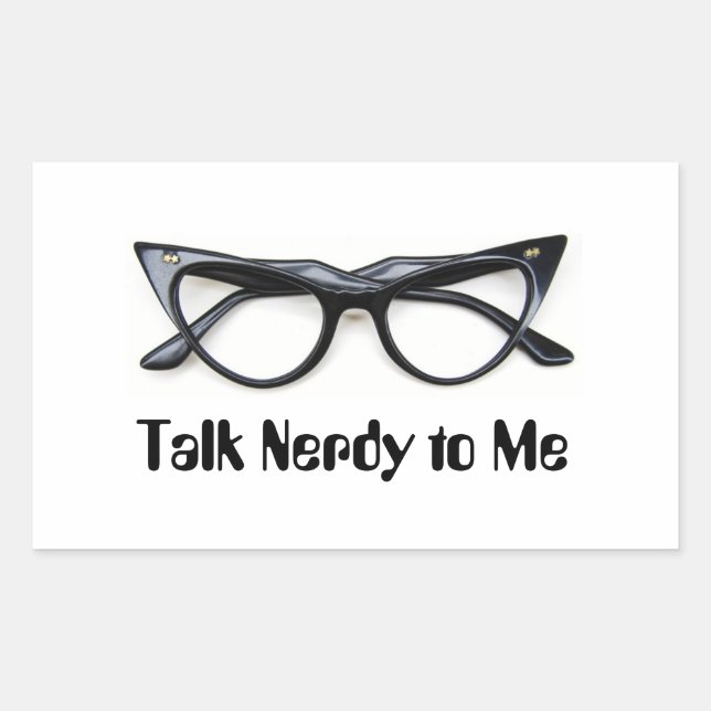Sticker Rectangulaire Talk Nerdy + lunettes (Devant)