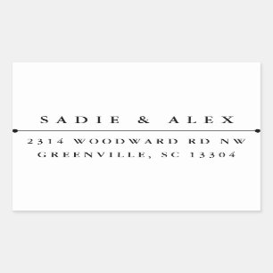 Sticker Rectangulaire Tampon de adresse de retour "classique"