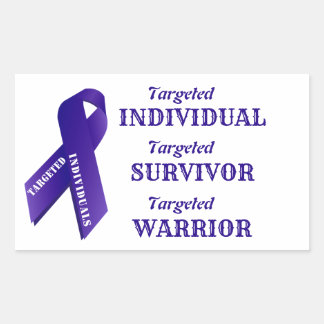 Sticker Rectangulaire Targeted Individuals Awareness Survivor Warrior