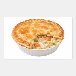 Sticker Rectangulaire Tarte au poulet dorée avec croûte