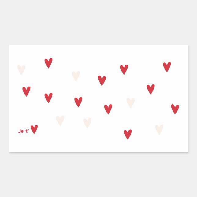 Sticker Rectangulaire Tasse minimaliste «  Je t’❤️  » (Devant)