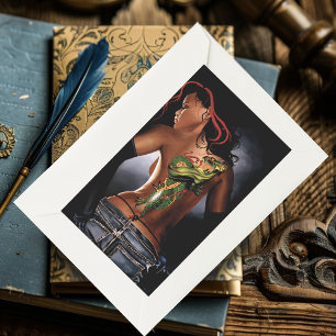 Sticker Rectangulaire Tatouage de femme dragon de fantasy gras