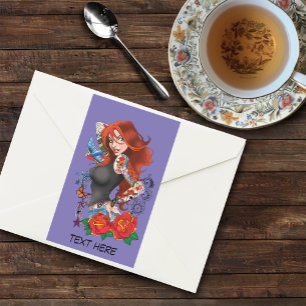 Sticker Rectangulaire Tatouages de femme rousse