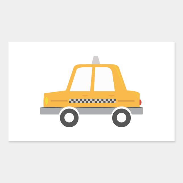 Sticker Rectangulaire Taxi Cab (Devant)
