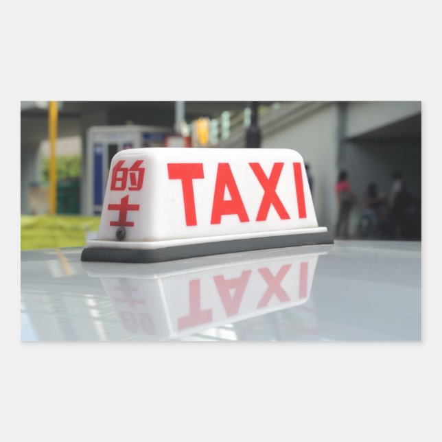 Sticker Rectangulaire Taxi de Hong Kong (Devant)