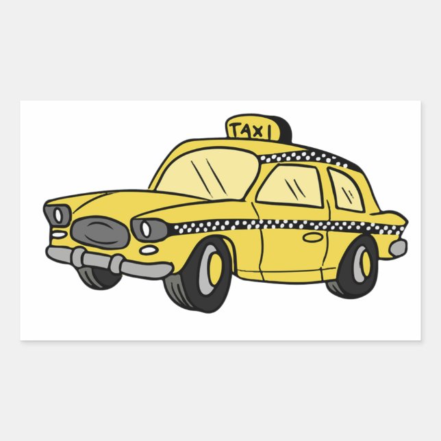 Sticker Rectangulaire Taxi jaune (Devant)