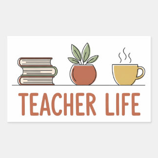 Sticker Rectangulaire Teacher Life