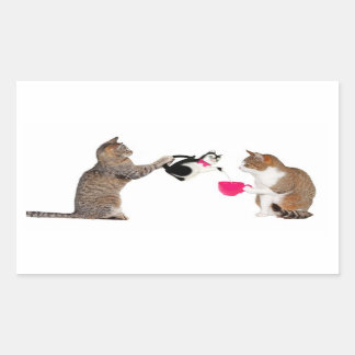 Sticker Rectangulaire Teatime pour chats