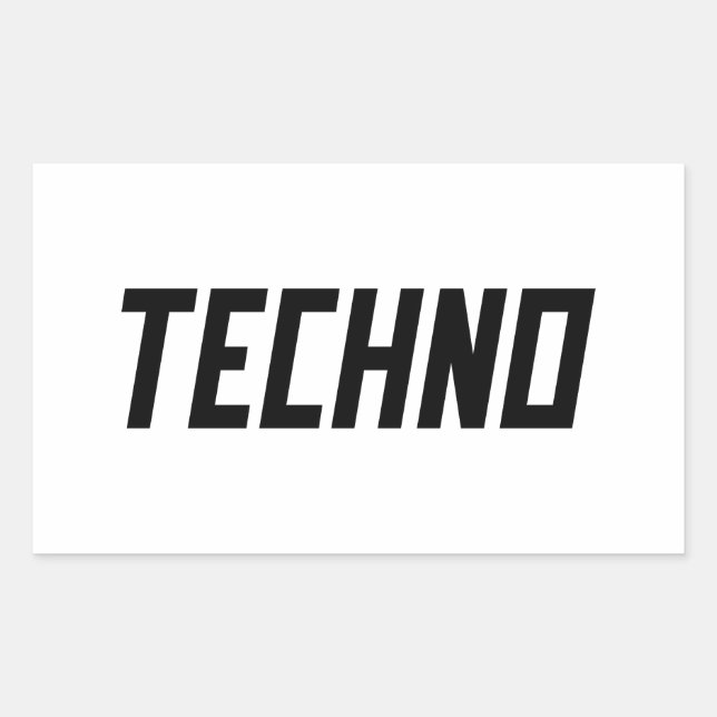 Sticker Rectangulaire TECHNO Music (Devant)