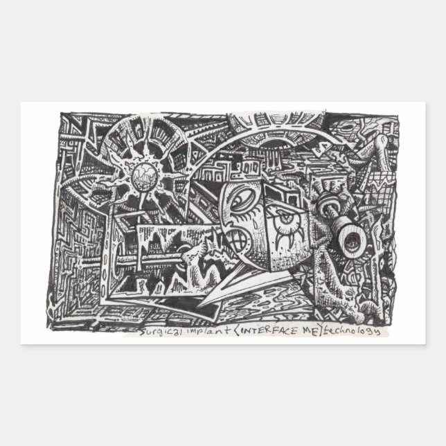 Sticker Rectangulaire Technologie Implant chirurgical (Interface Me) (Devant)