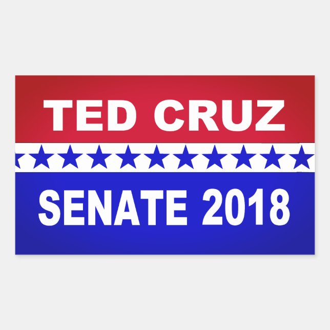 Sticker Rectangulaire Ted Cruz 2018 Colonne du Sénat (Devant)