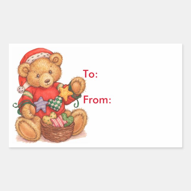 Sticker Rectangulaire Teddy Bear - Tags cadeaux (Devant)