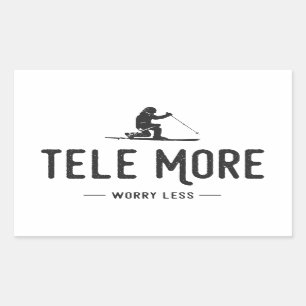Sticker Rectangulaire Tele Plus De Souci Moins