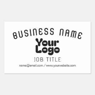 Sticker Rectangulaire Télécharger le logo Blanc & Noir (modifiable)