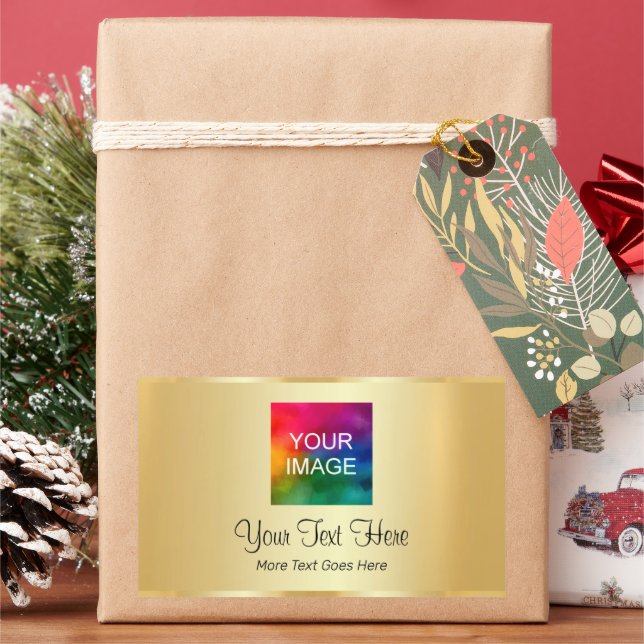 Sticker Rectangulaire Téléchargez votre logo Photo Business sur mesure F (vacances)