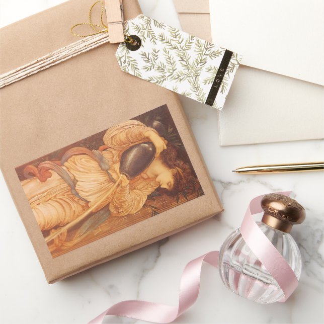 Sticker Rectangulaire Temperantia par Sir Edward Coley Burne-Jones (Cadeaux)