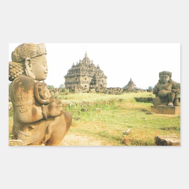 Sticker Rectangulaire Temple bouddhiste Pleosan, Prabanam, Java, Indonés (Devant)
