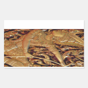 Sticker Rectangulaire Temple bouddhiste thaïlandais Détail