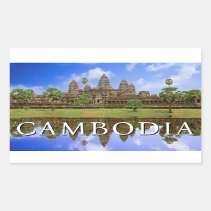 Sticker Rectangulaire Temple d'Angkor Vat   Kampuchea, Cambodge