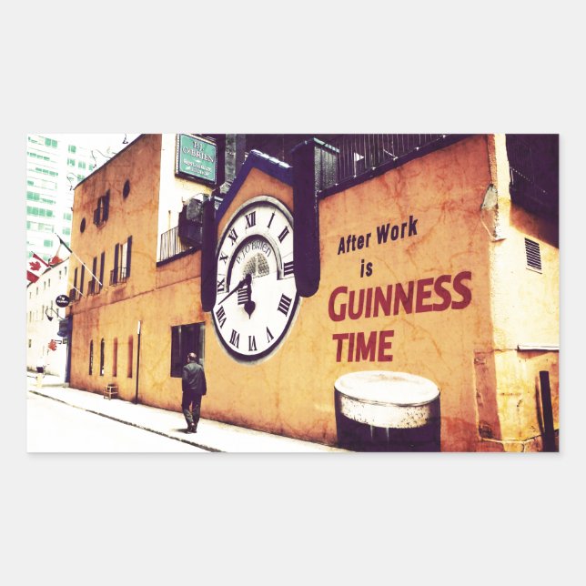 Sticker Rectangulaire Temps de guinness (Devant)