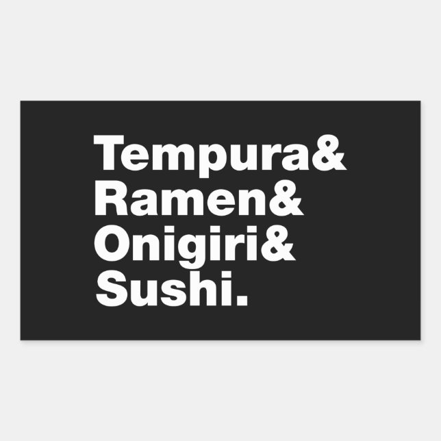 Sticker Rectangulaire Tempura & Ramen & Onigiri & Sushi. (Devant)