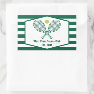 Sticker Rectangulaire Tennis sur mesure Country Club Green Stried