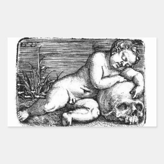 Sticker Rectangulaire Téroub dormant et crâne