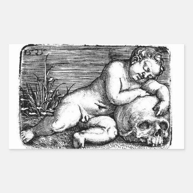 Sticker Rectangulaire Téroub dormant et crâne (Devant)